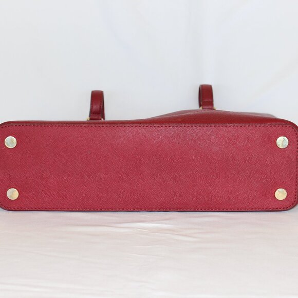 Michael Kors Cherry Red Jet Set Large Leather Tote Bag Purse - Picture 13 of 13